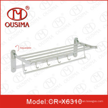 Adjustable Wall Mounted Stainless Steel Towel Rack with Hook